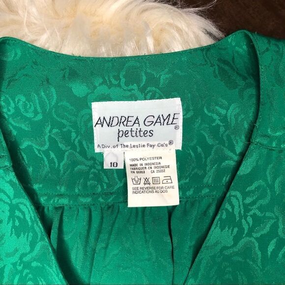 Andrea Gayle petites green vintage dress sz 10 - Picture 4 of 9